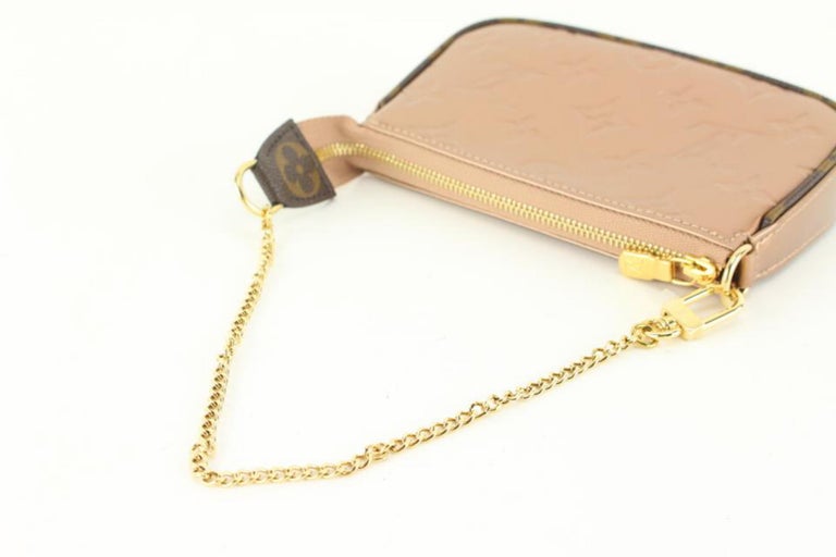 LOUIS VUITTON Metallic Vernis Mini Pochette Accessories Rose Gold 1309179
