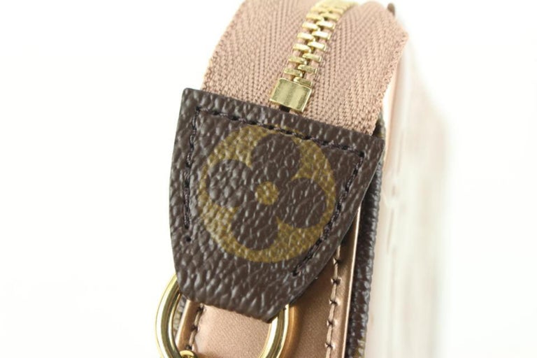 LOUIS VUITTON Metallic Vernis Mini Pochette Accessories Rose Gold