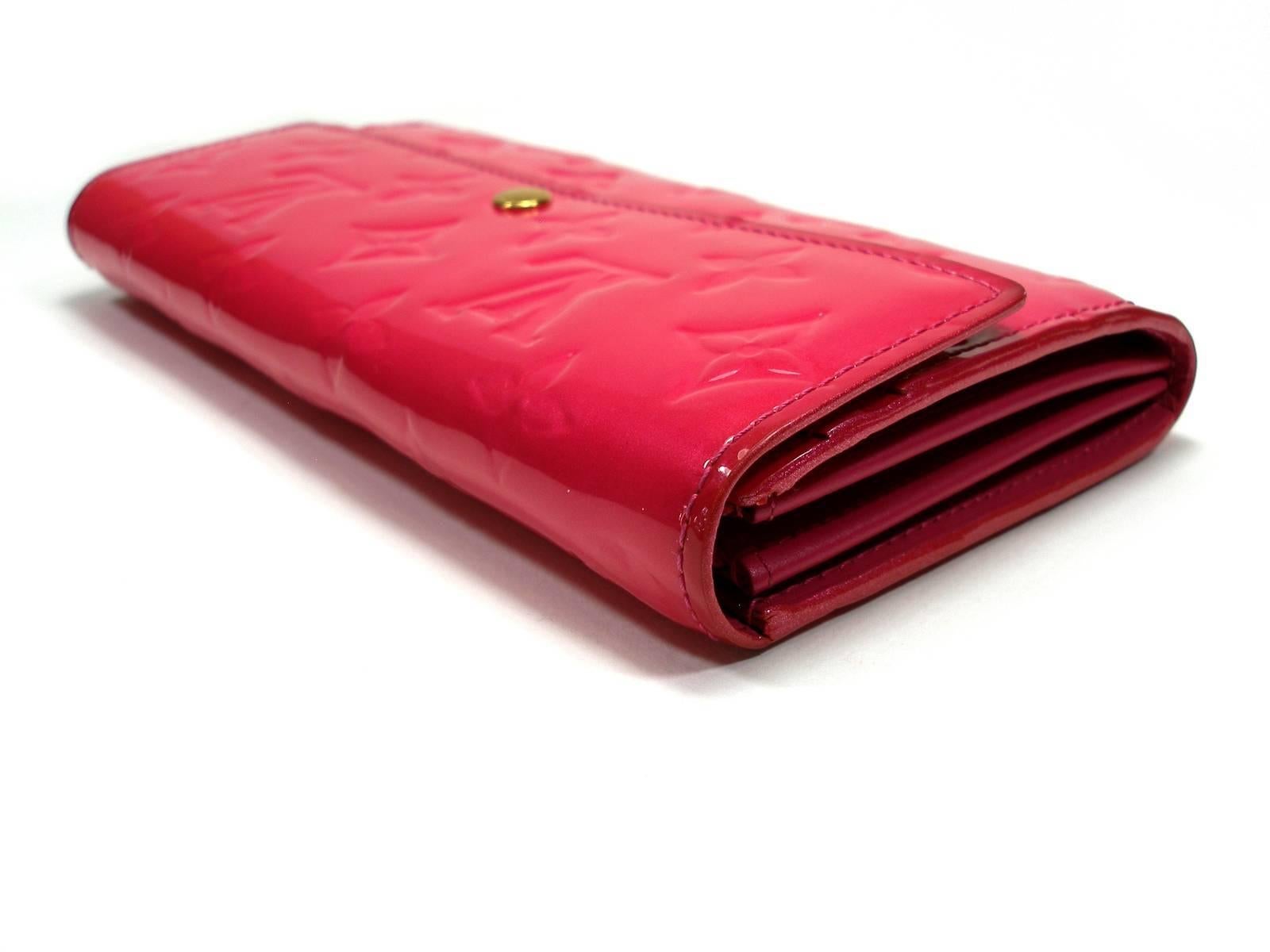  Louis Vuitton Vernis Sarah Wallet Monogram Vernis Rose Pink / Good Condition  3