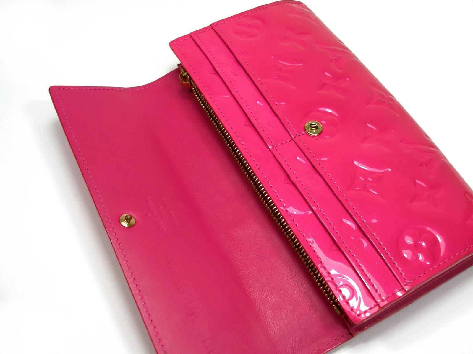  Louis Vuitton Vernis Sarah Wallet Monogram Vernis Rose Pink / Good Condition  5