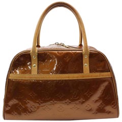 Louis Vuitton Vernis Spuare Vernis 865710 Bronze Patent Leather Satchel