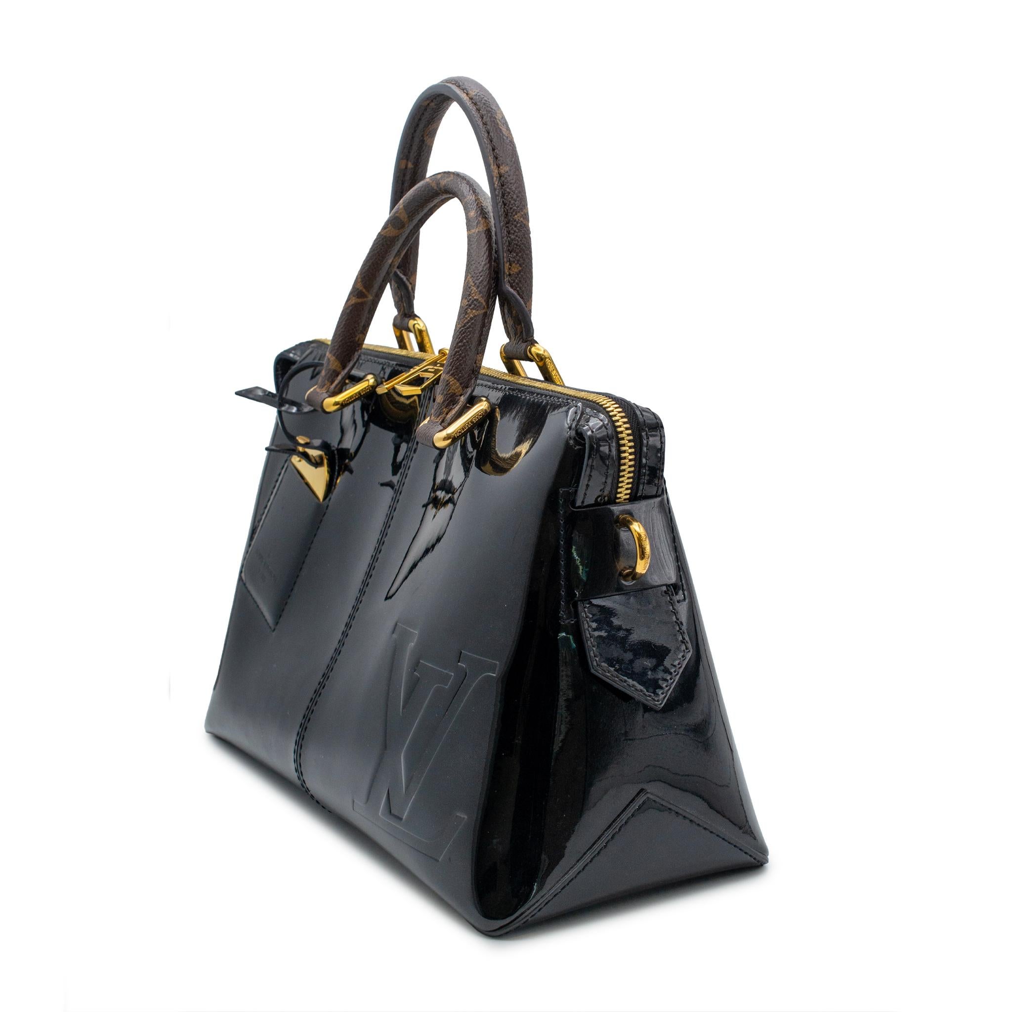 Louis Vuitton Vernis Tote Miroir Monogram Noir M54626 Leather Ladies Handbag For Sale 9