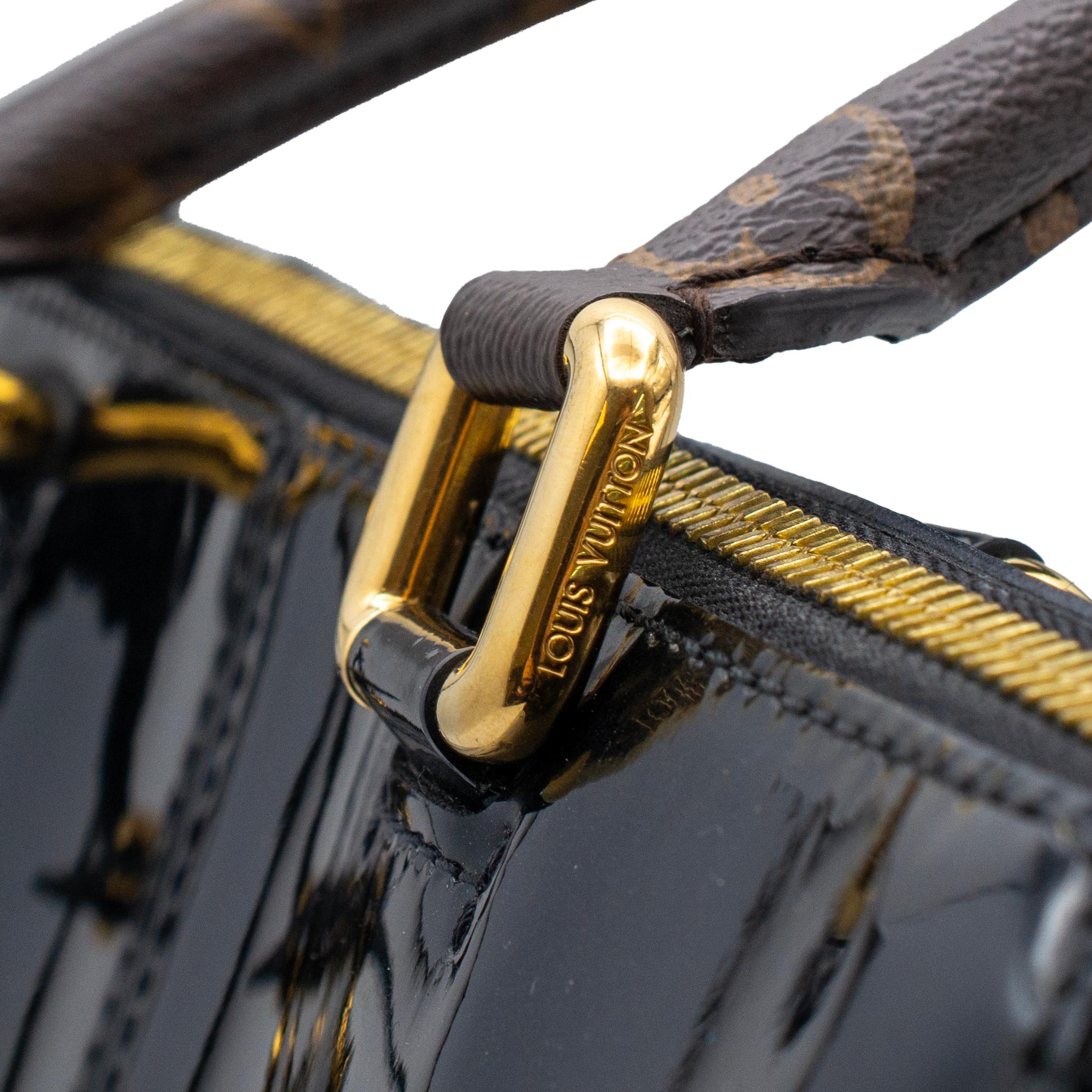 Louis Vuitton Vernis Tote Miroir Monogram Noir M54626 Leather Ladies Handbag For Sale 12