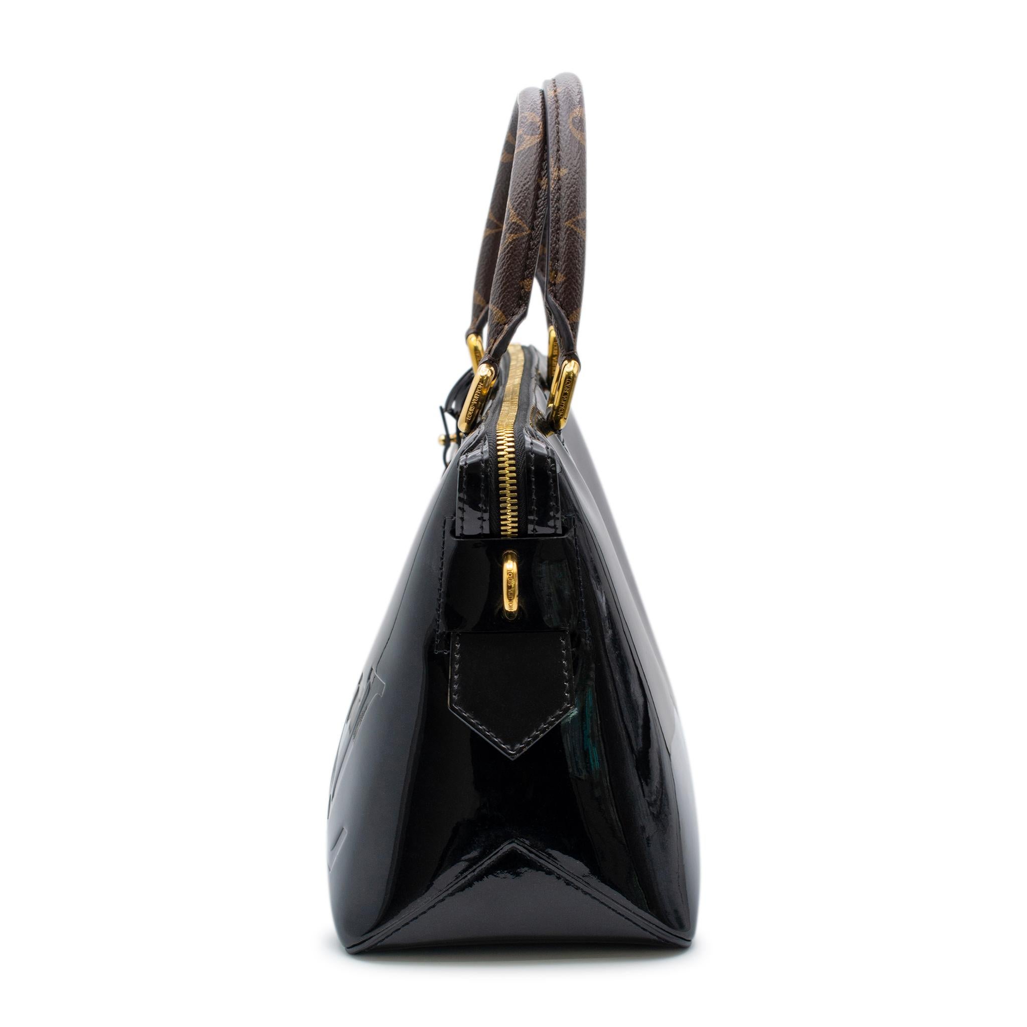 Louis Vuitton Vernis Tote Miroir Monogram Noir M54626 Leather Ladies Handbag In Excellent Condition For Sale In Houston, US