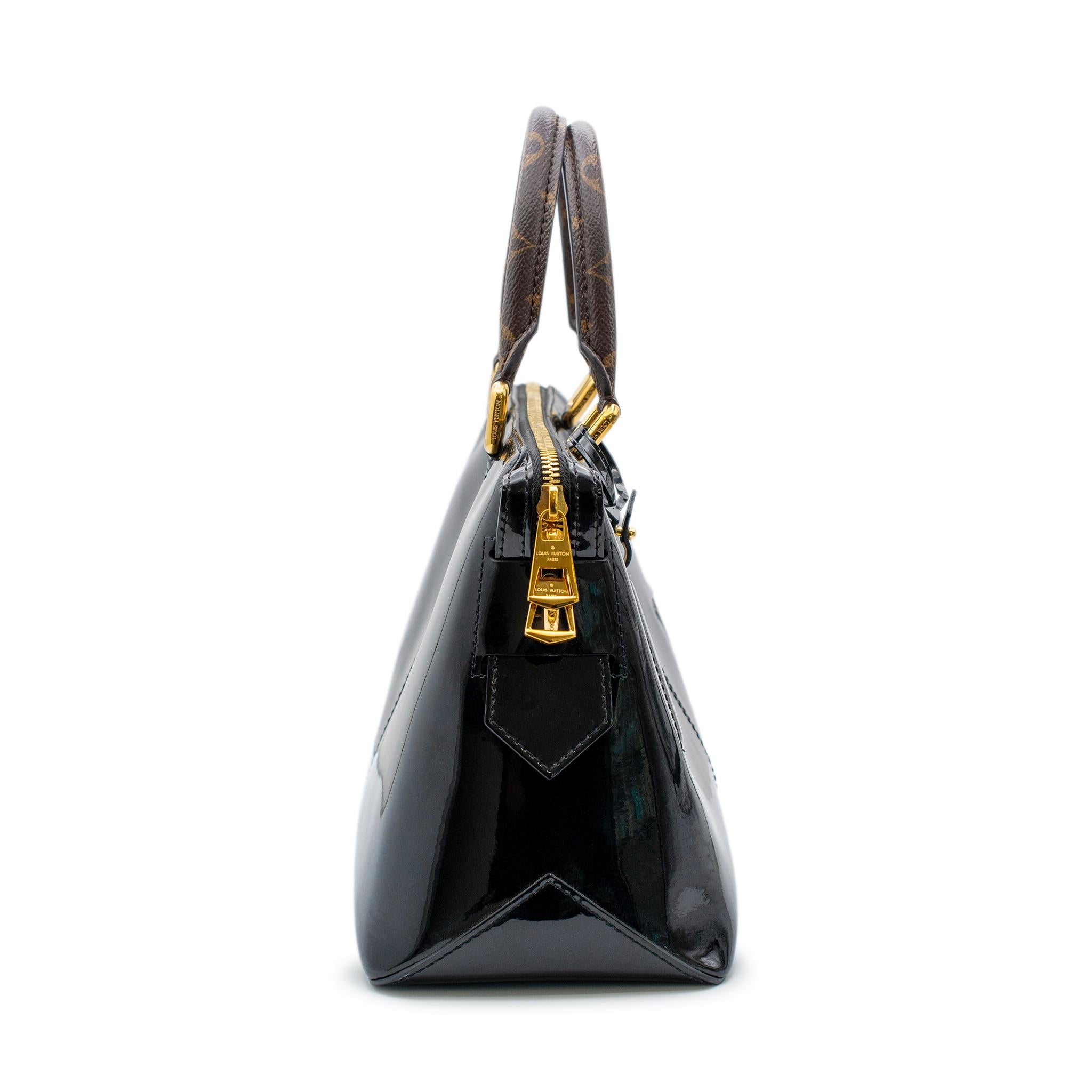 Women's Louis Vuitton Vernis Tote Miroir Monogram Noir M54626 Leather Ladies Handbag For Sale