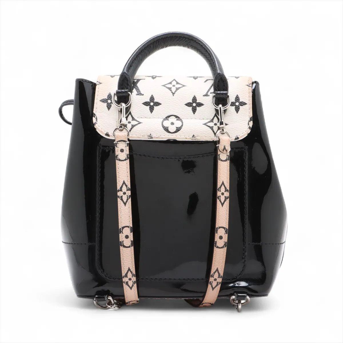 Louis Vuitton Vernis x Monogram Hot Springs Mini Backpack Black In Good Condition For Sale In Humacao, PR