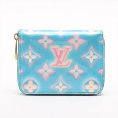 Louis Vuitton Vernis Zippy Coin Purse Baby Blue Neon