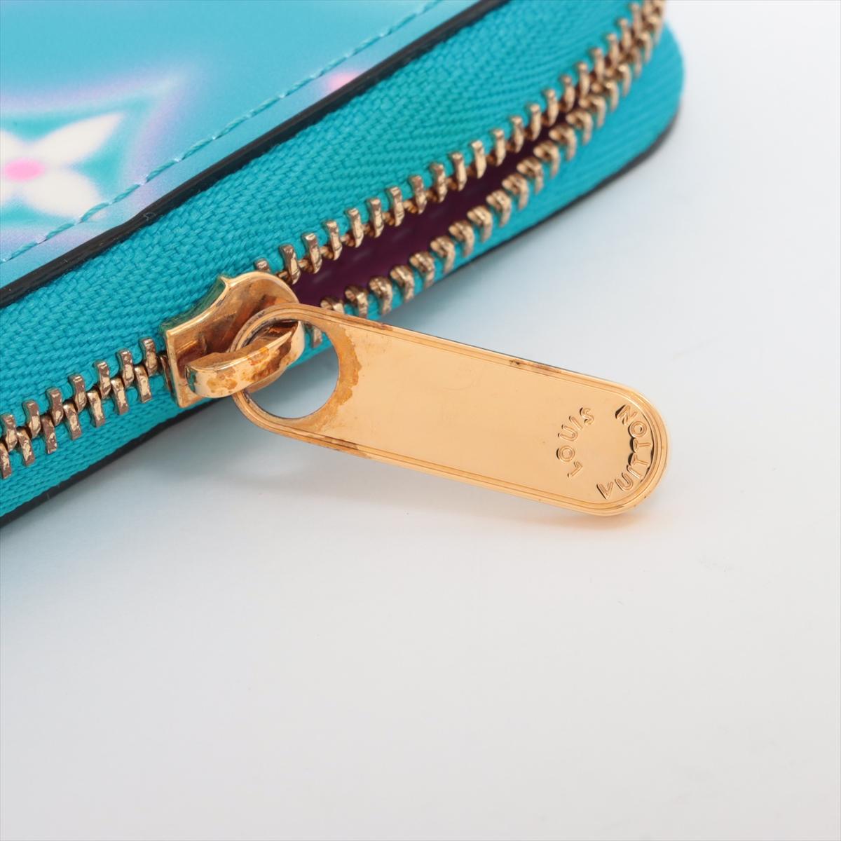 Louis Vuitton Vernis Geldbörse mit Reißverschluss Münze Geldbörse Babyblau Neon x Rosa 8