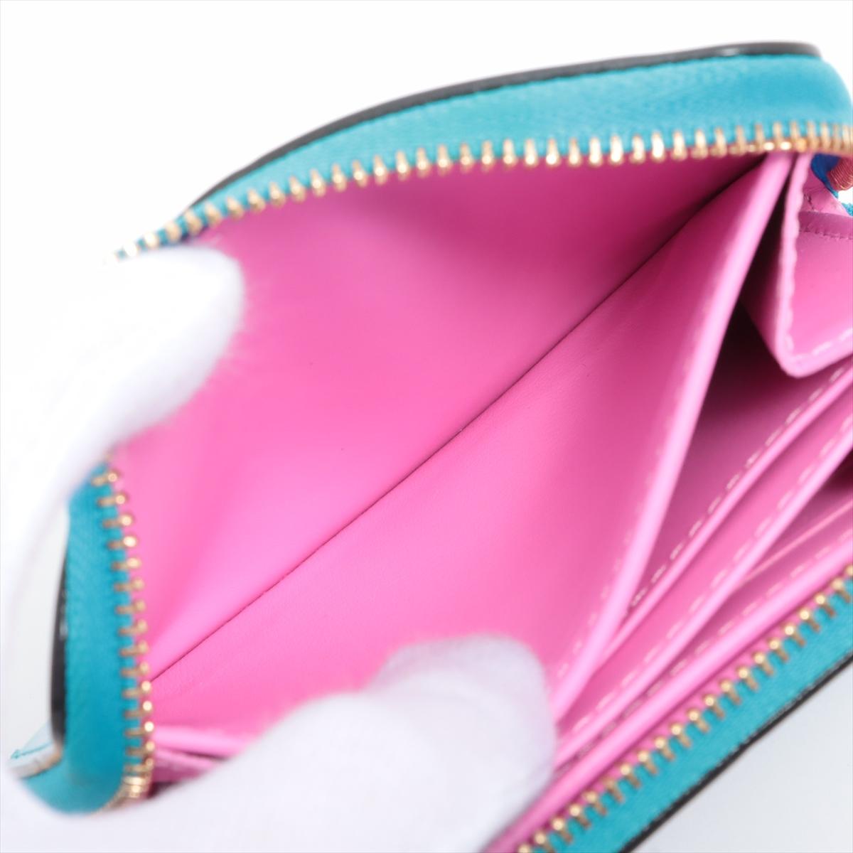 Louis Vuitton Vernis Geldbörse mit Reißverschluss Münze Geldbörse Babyblau Neon x Rosa 1