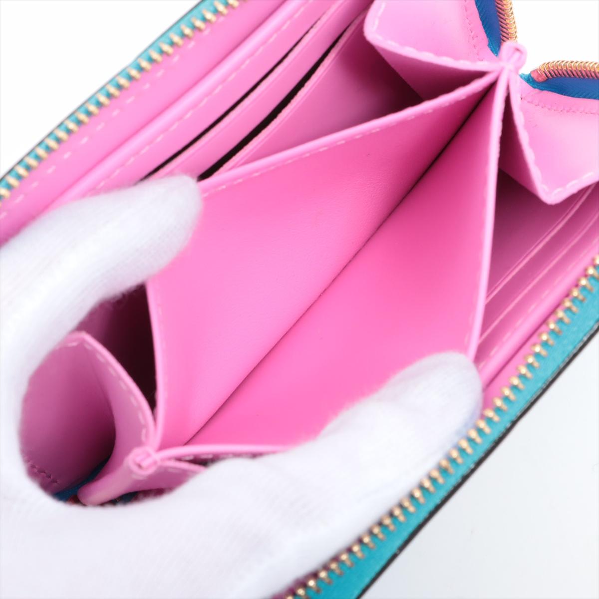 Louis Vuitton Vernis Geldbörse mit Reißverschluss Münze Geldbörse Babyblau Neon x Rosa 3