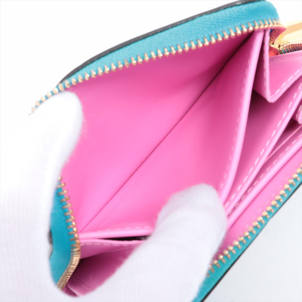 Louis Vuitton Vernis Geldbörse mit Reißverschluss Münze Geldbörse Babyblau Neon x Rosa 5