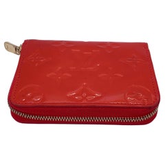 Louis Vuitton Vernis Zippy Coin Purse Monogram Red Pomme D'Amour Wallet