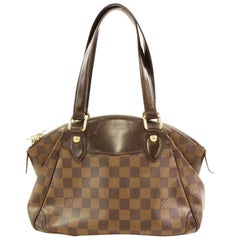 Vintage Louis Vuitton Verona Damier Ebene Pm 866452 Brown Coated Canvas Shoulder Bag