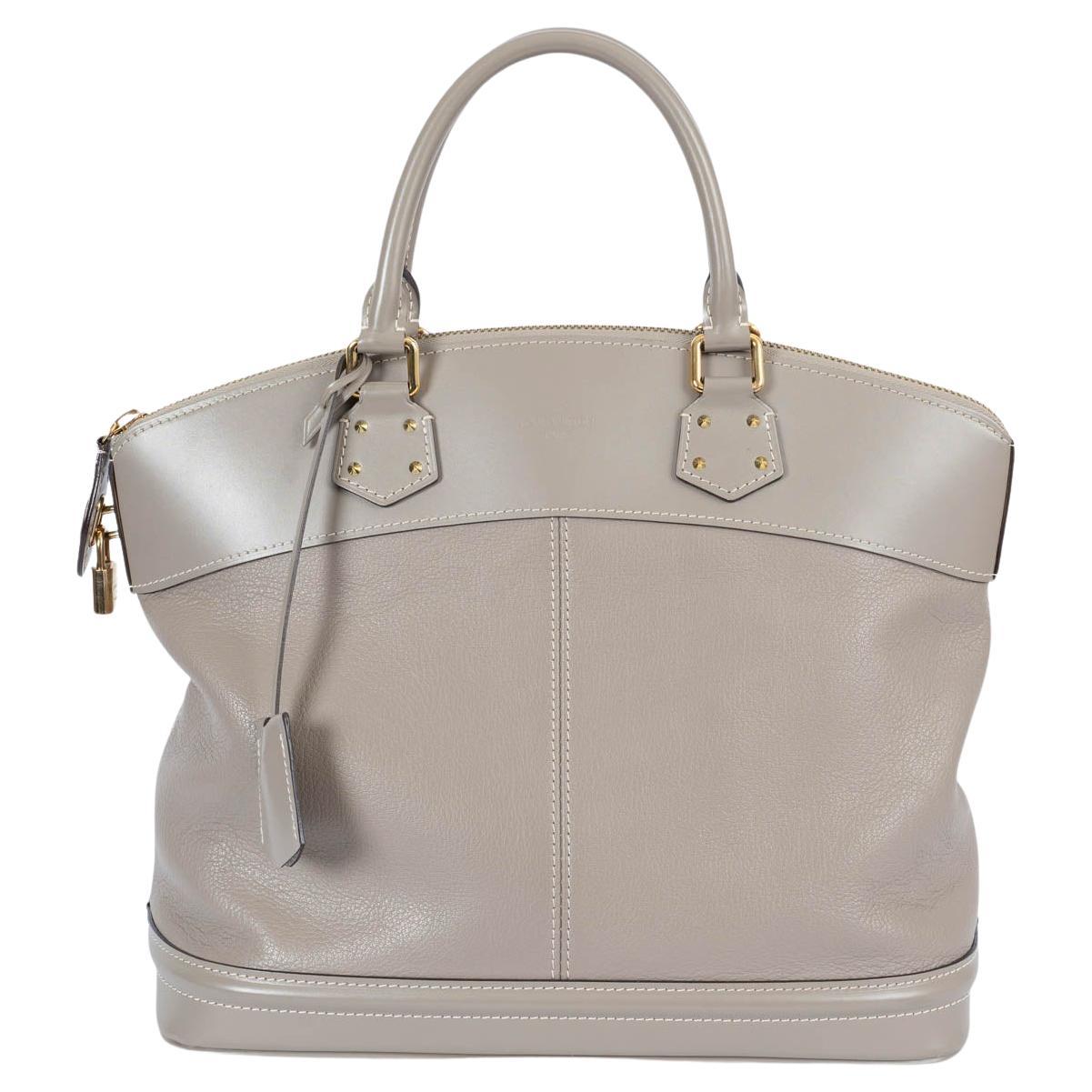 LOUIS VUITTON Verone taupe Suhali leather LOCKIT MM Tote Bag For Sale