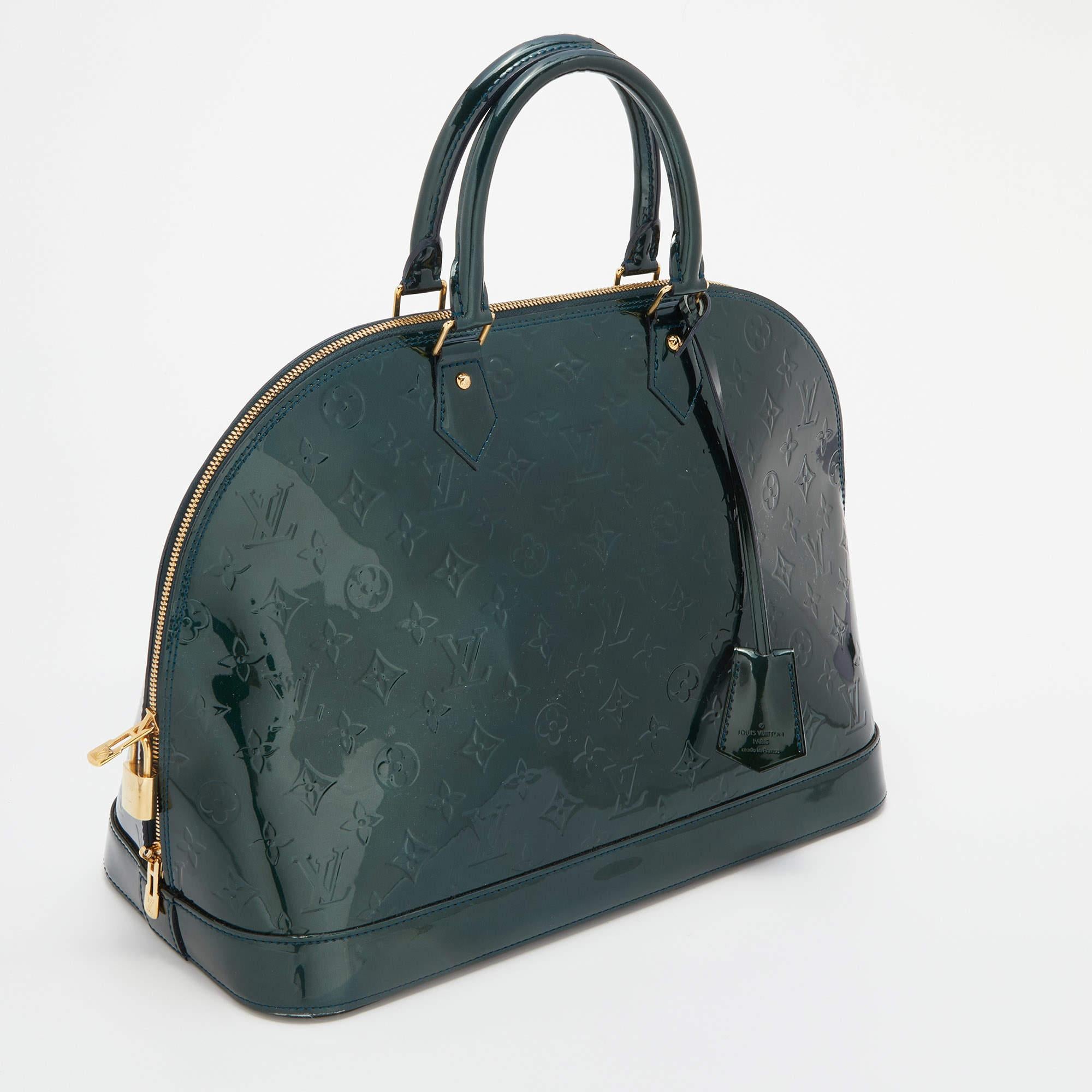 Women's Louis Vuitton Vert Bronze Monogram Vernis Alma GM Bag