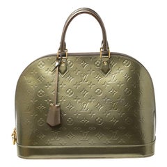 Louis Vuitton Vert Bronze Monogram Vernis Alma GM Bag