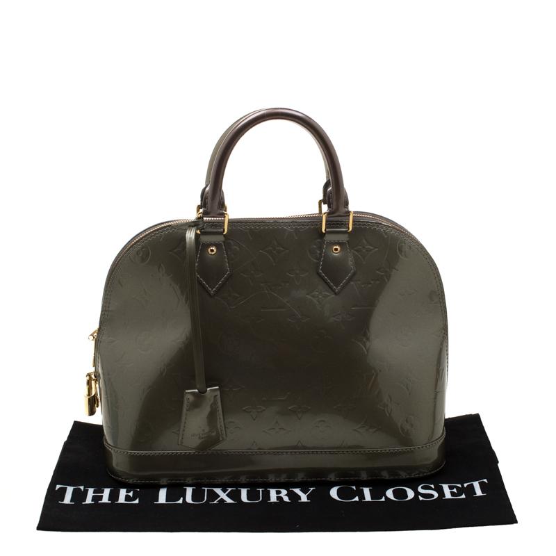 Louis Vuitton Vert Bronze Monogram Vernis Alma PM Bag 6