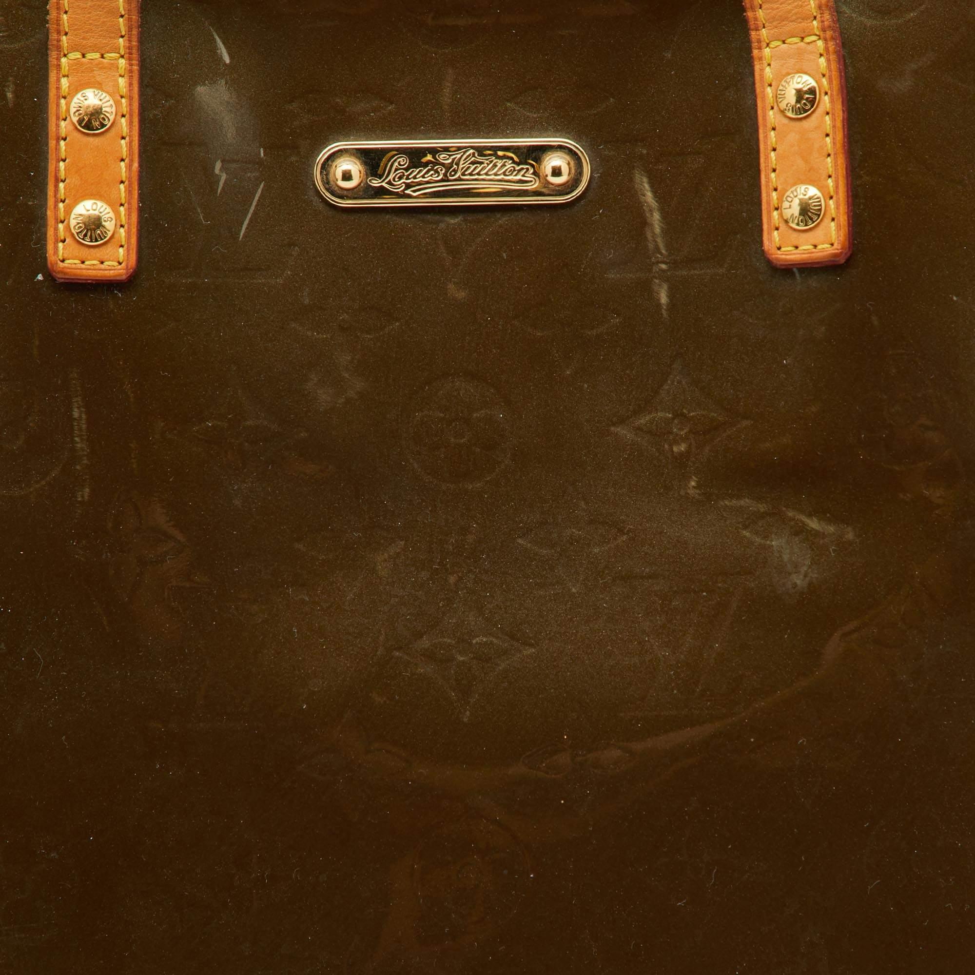 Louis Vuitton Vert Bronze Monogram Vernis Bellevue GM Bag For Sale 6
