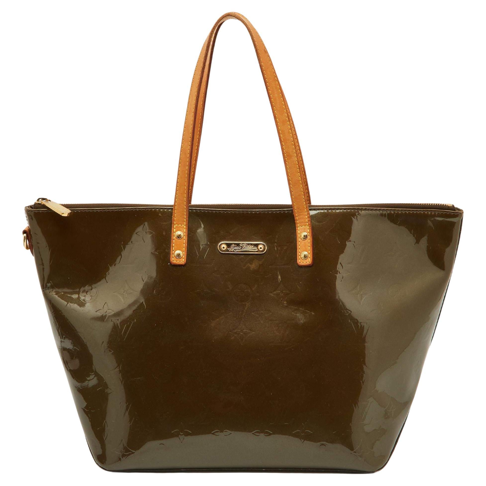 Louis Vuitton Vert Bronze Monogram Vernis Bellevue GM Bag For Sale
