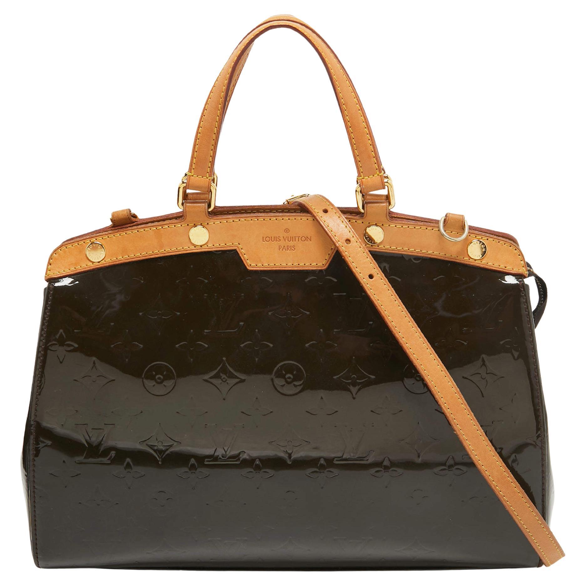 Louis Vuitton Vert Bronze Monogram Vernis Brea MM Bag For Sale