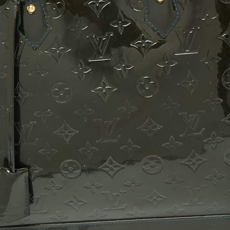 Louis Vuitton Vert Bronze Monogram Vernis Leather Alma GM Bag For Sale 7