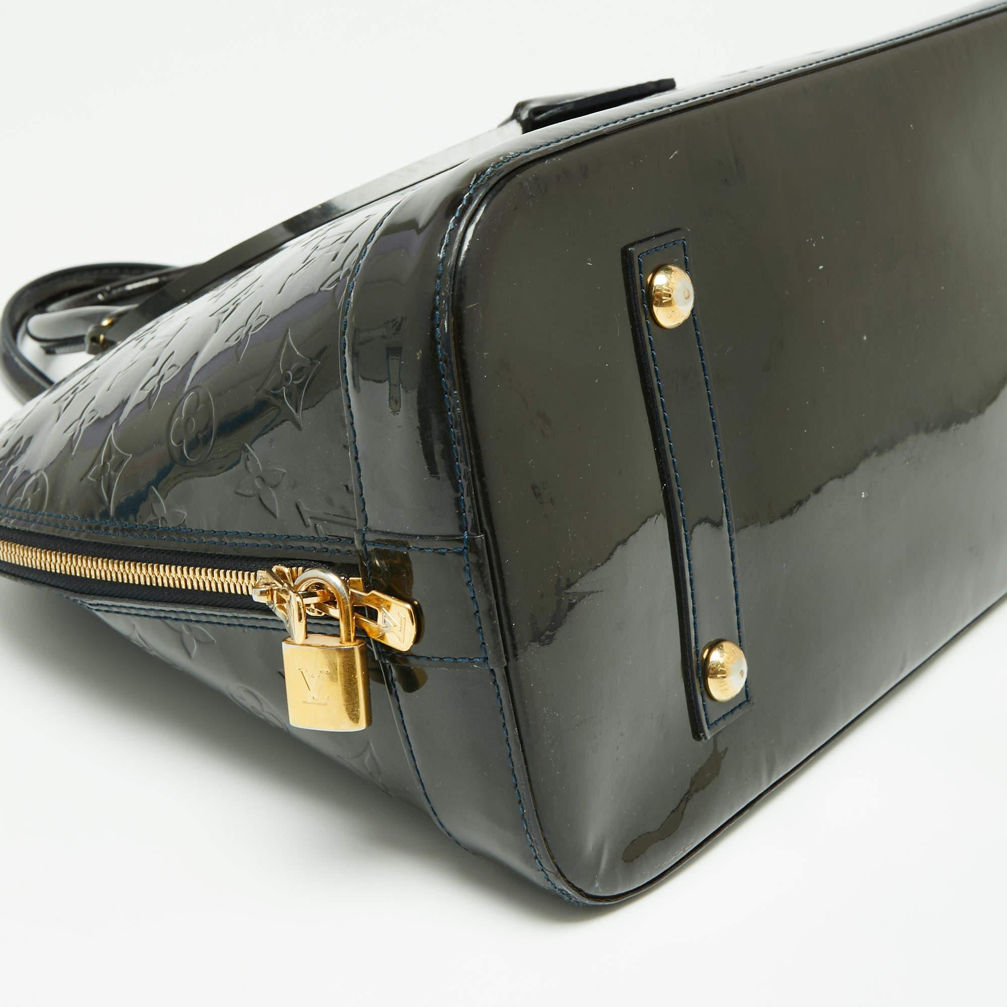 Louis Vuitton Vert Bronze Monogram Vernis Leather Alma GM Bag 7