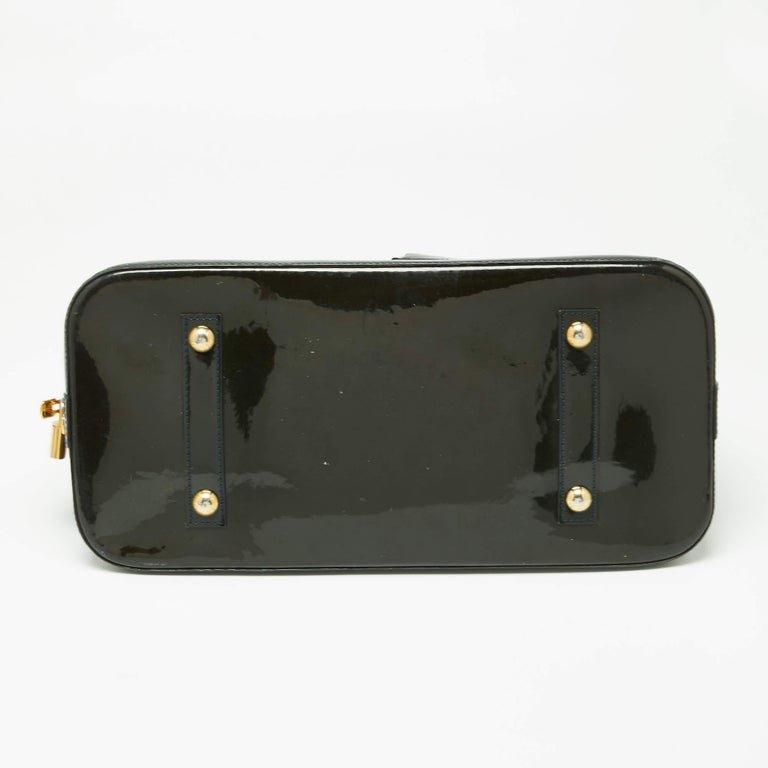 Louis Vuitton Vert Bronze Monogram Vernis Leather Alma GM Bag For Sale 1