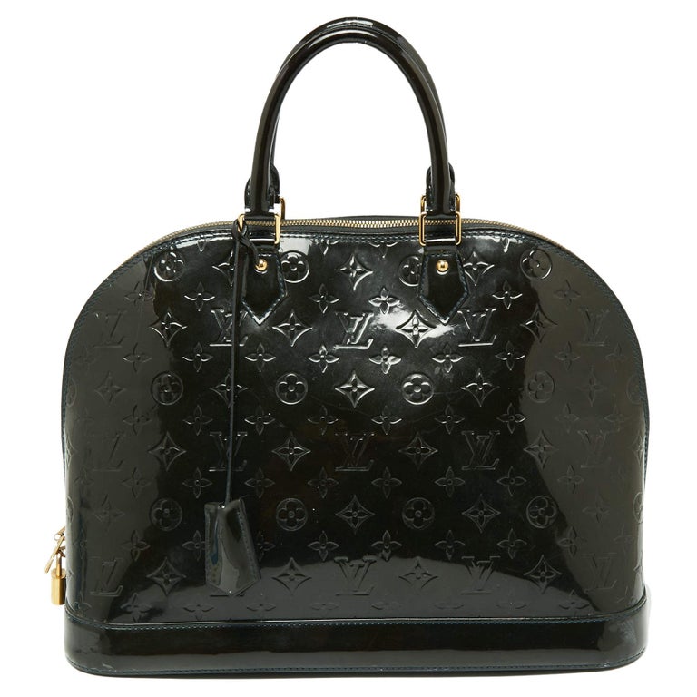 Louis Vuitton Vert Bronze Monogram Vernis Leather Alma GM Bag For Sale