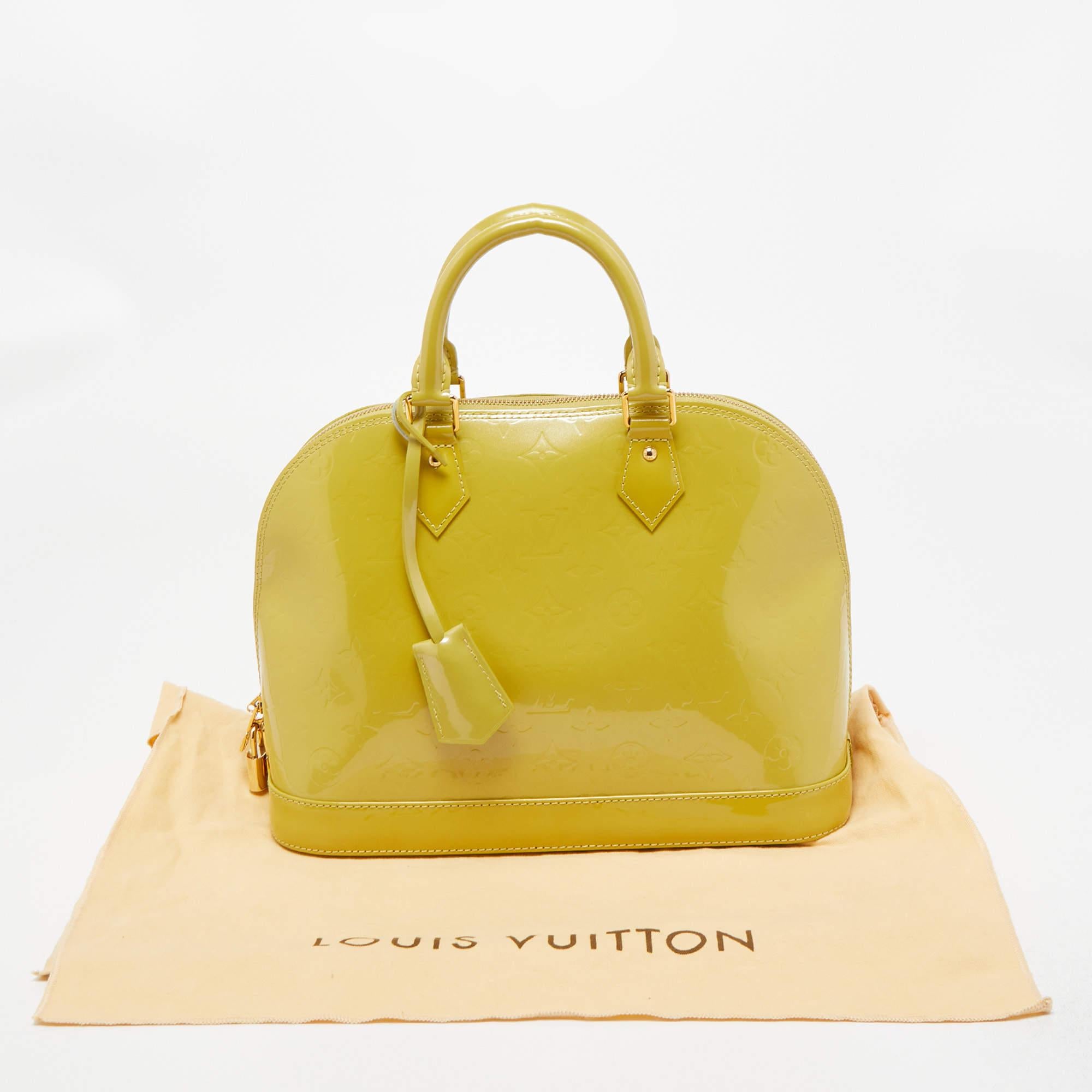 Louis Vuitton Vert Impression Monogram Vernis Alma PM Bag 8