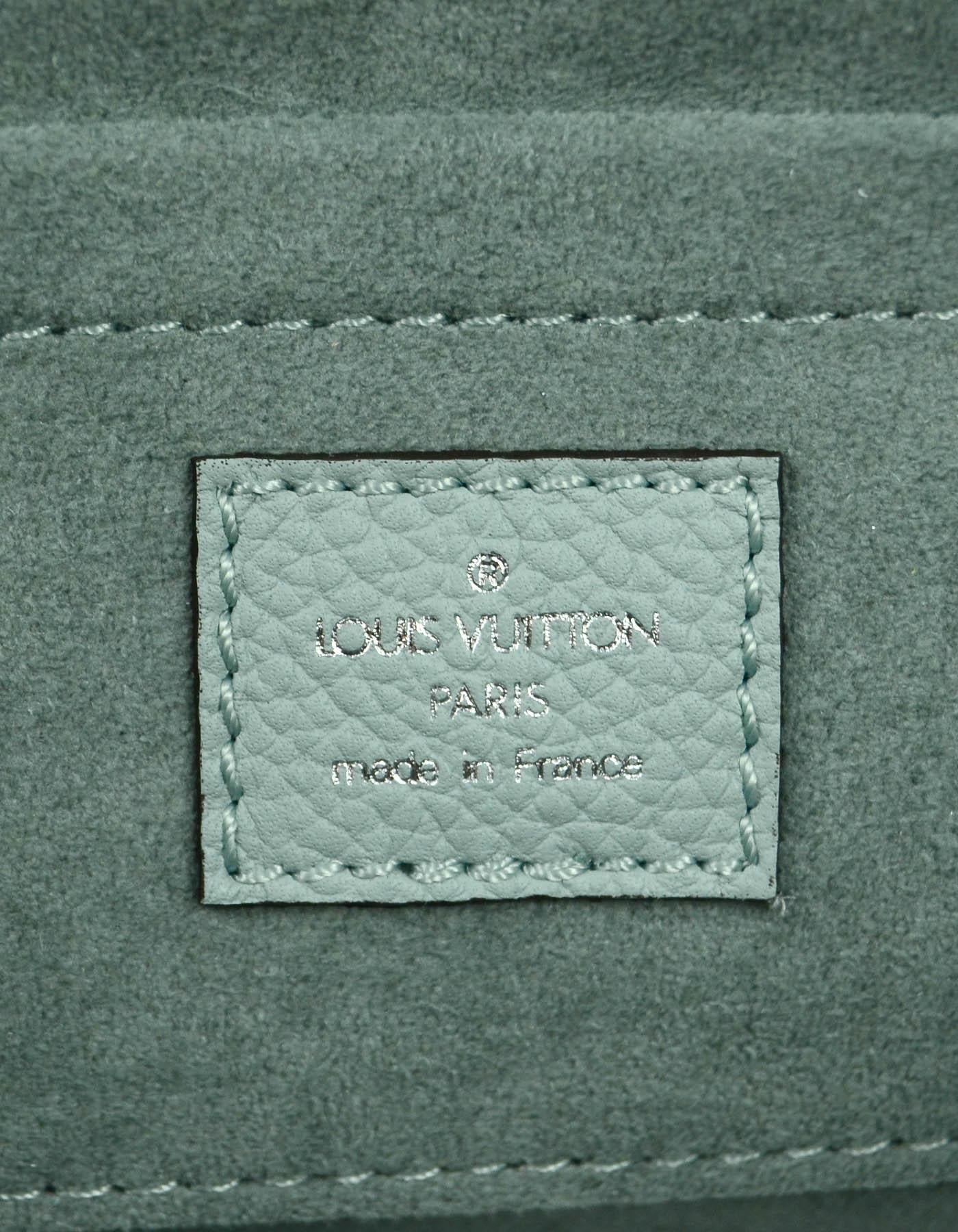 Women's Louis Vuitton Vert Lagon Monogram Mahina Scala Mini Pouch Clutch/ Crossbody Bag