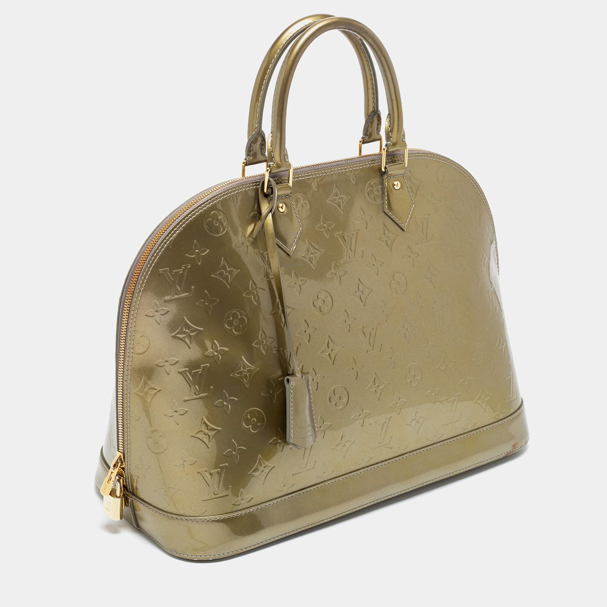 Women's Louis Vuitton Vert Olive Monogram Vernis Leather Alma GM Bag