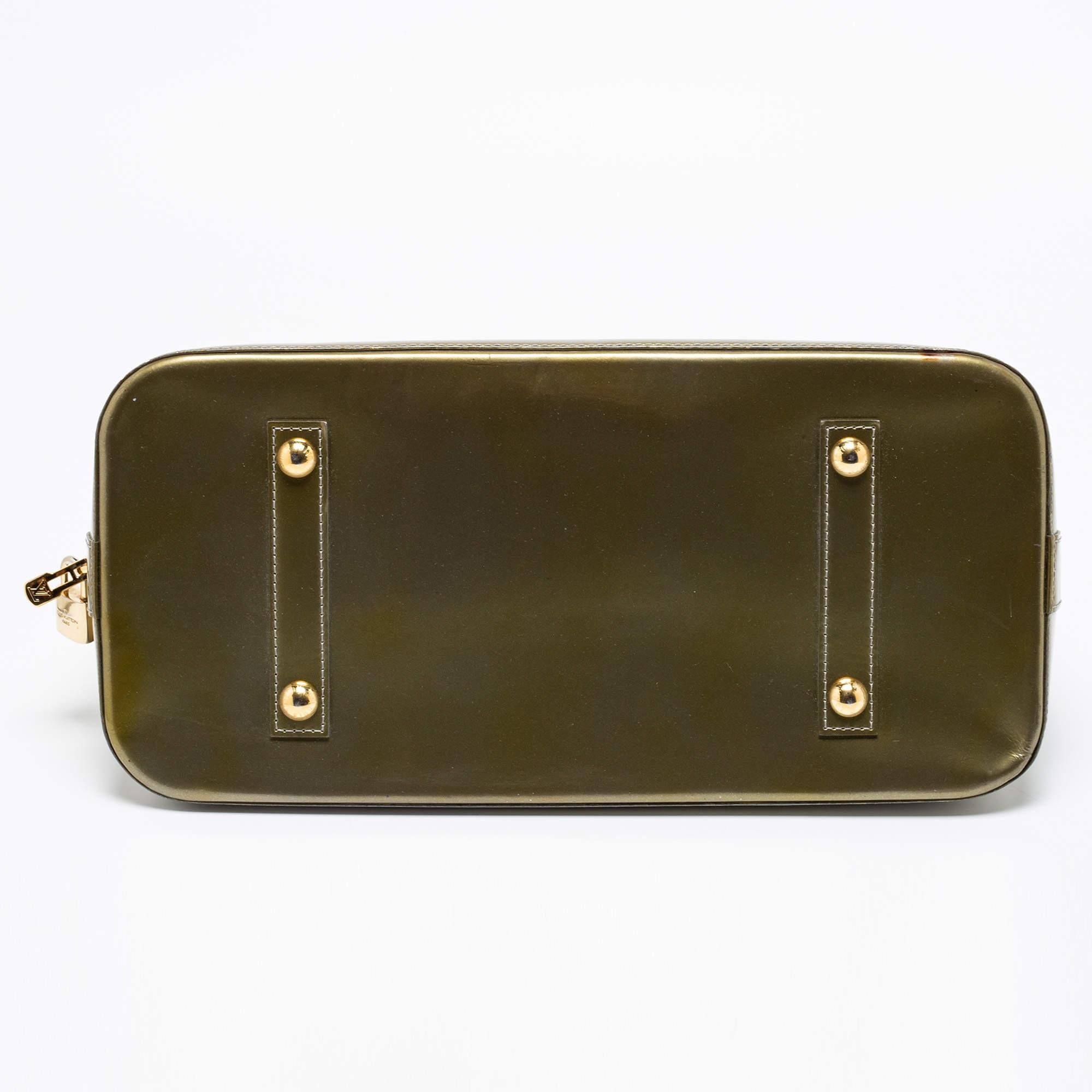 Louis Vuitton Vert Olive Monogram Vernis Leather Alma GM Bag 1