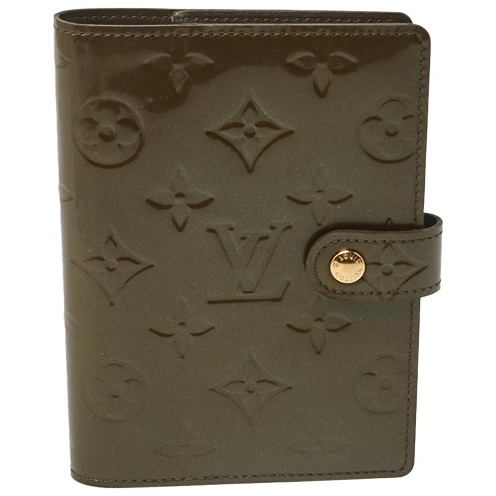 Louis Vuitton Vert Olive Monogram Vernis Leather Small Ring Agenda Cover