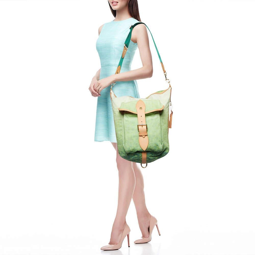 Louis Vuitton Vert Ombre Monogram Denim Sunburst Limited Edition PM Bag For Sale 3