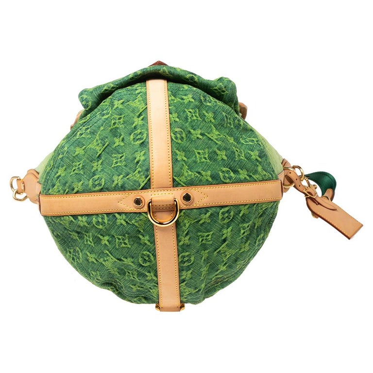LOUIS VUITTON Monogram Green Suede Les Extraordinaires Evening Shoulder Bag
