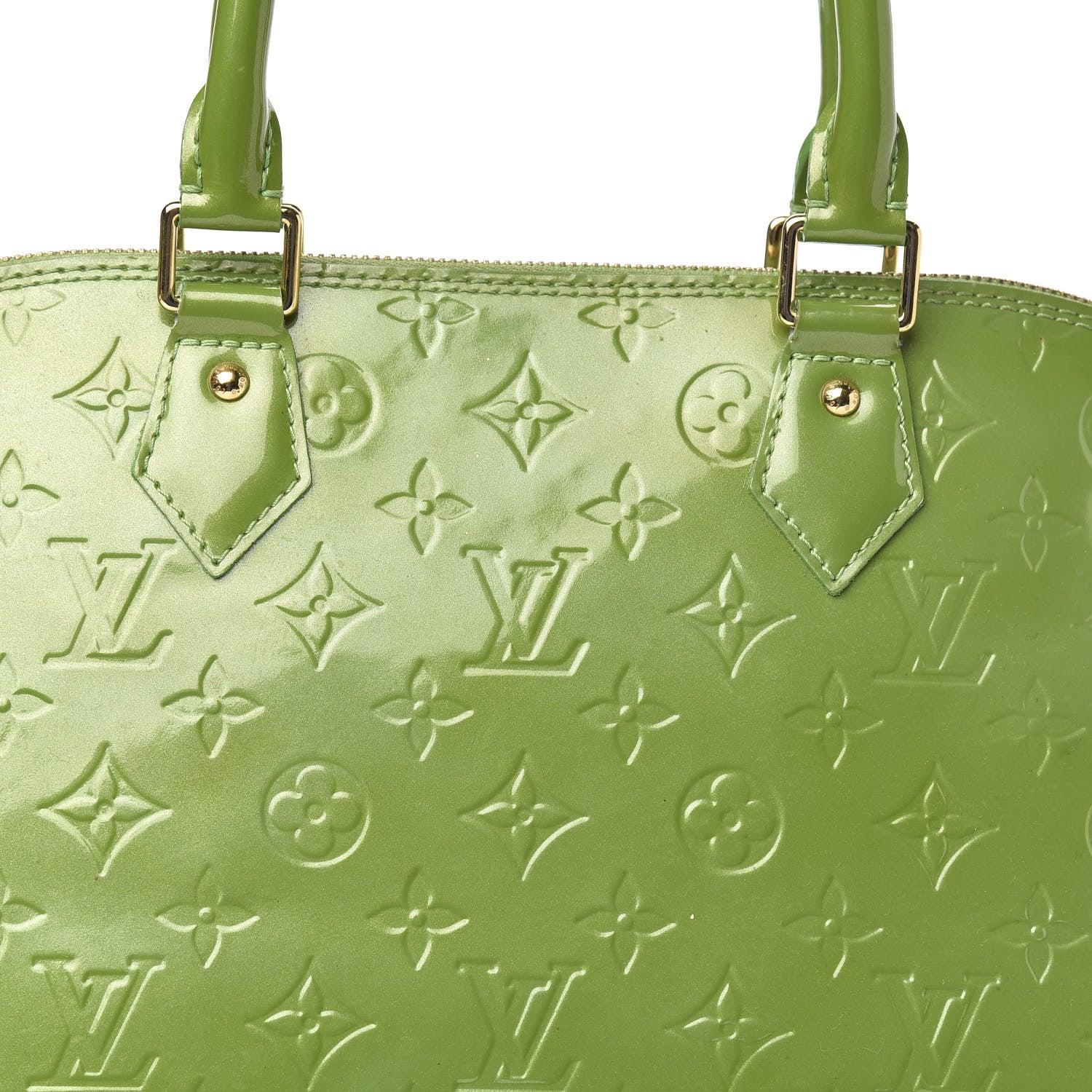 Louis Vuitton Vert Tonic Monogram Vernis Alma GM Bag 5