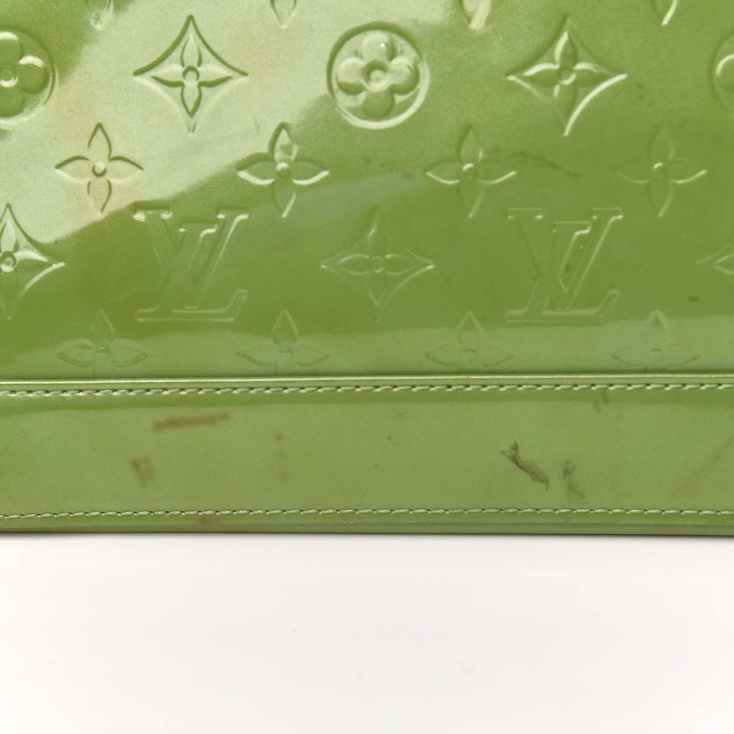 Louis Vuitton Vert Tonic Monogram Vernis Alma GM Bag 6