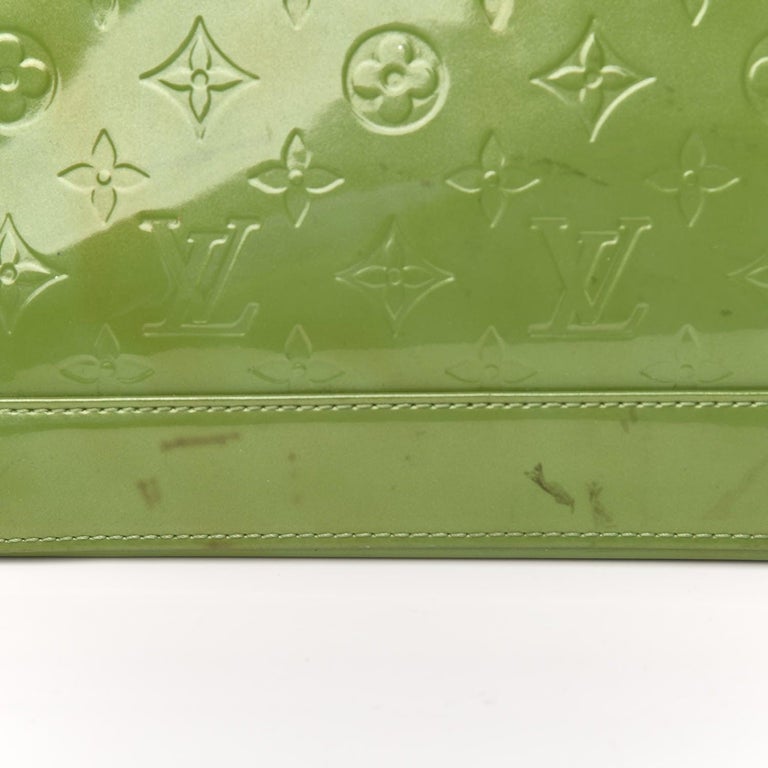 Louis Vuitton Vert Tonic Monogram Vernis Alma GM Bag For Sale 7