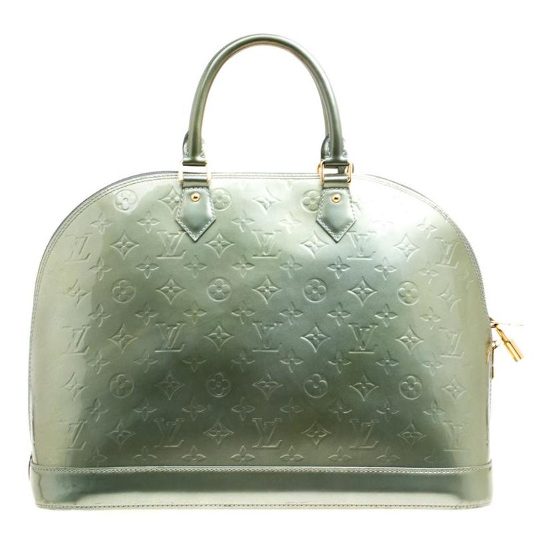Louis Vuitton Vert Tonic Monogram Vernis Alma GM Bag For Sale at 1stdibs
