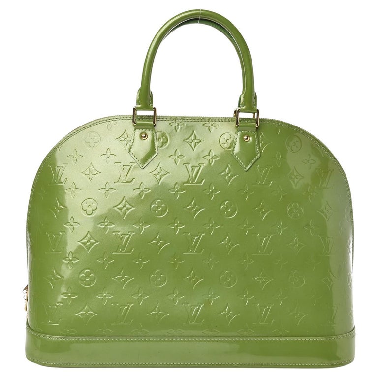 Louis Vuitton Vert Tonic Monogram Vernis Alma GM Bag For Sale
