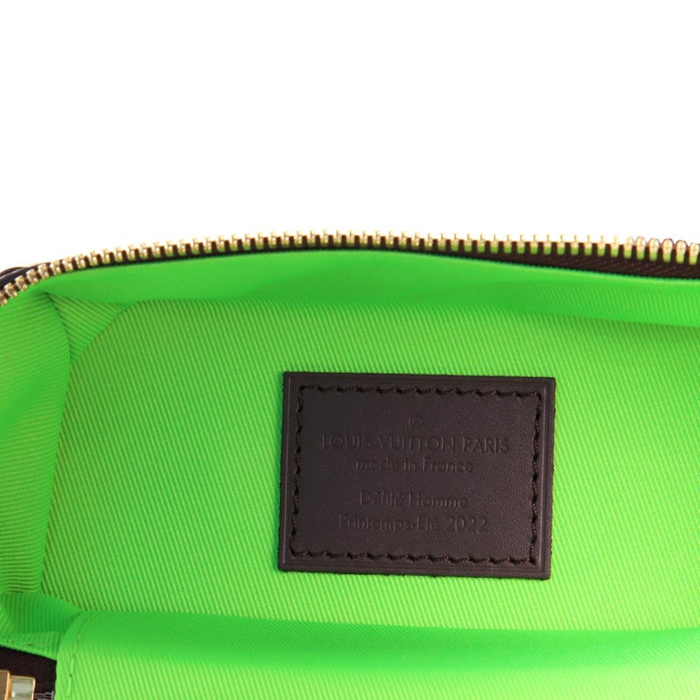 Louis Vuitton Virgil Abloh Brown and Green Monogram Coated Canvas No. 7 Vertical Box Trunk Gold Hardware, 2022, Handbag