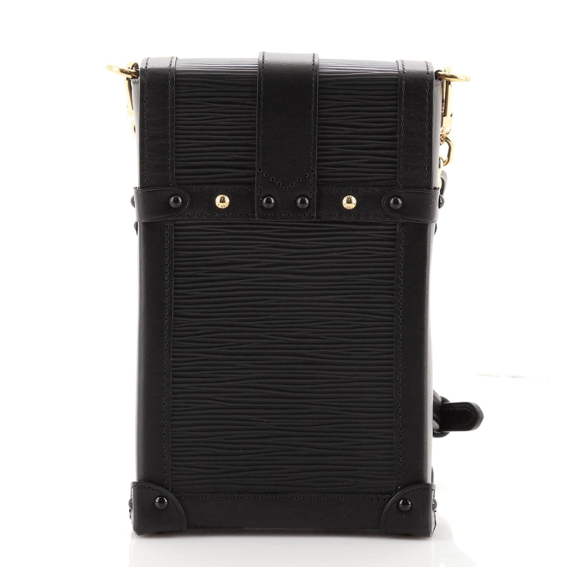 Black Louis Vuitton Vertical Trunk Pochette Epi Leather