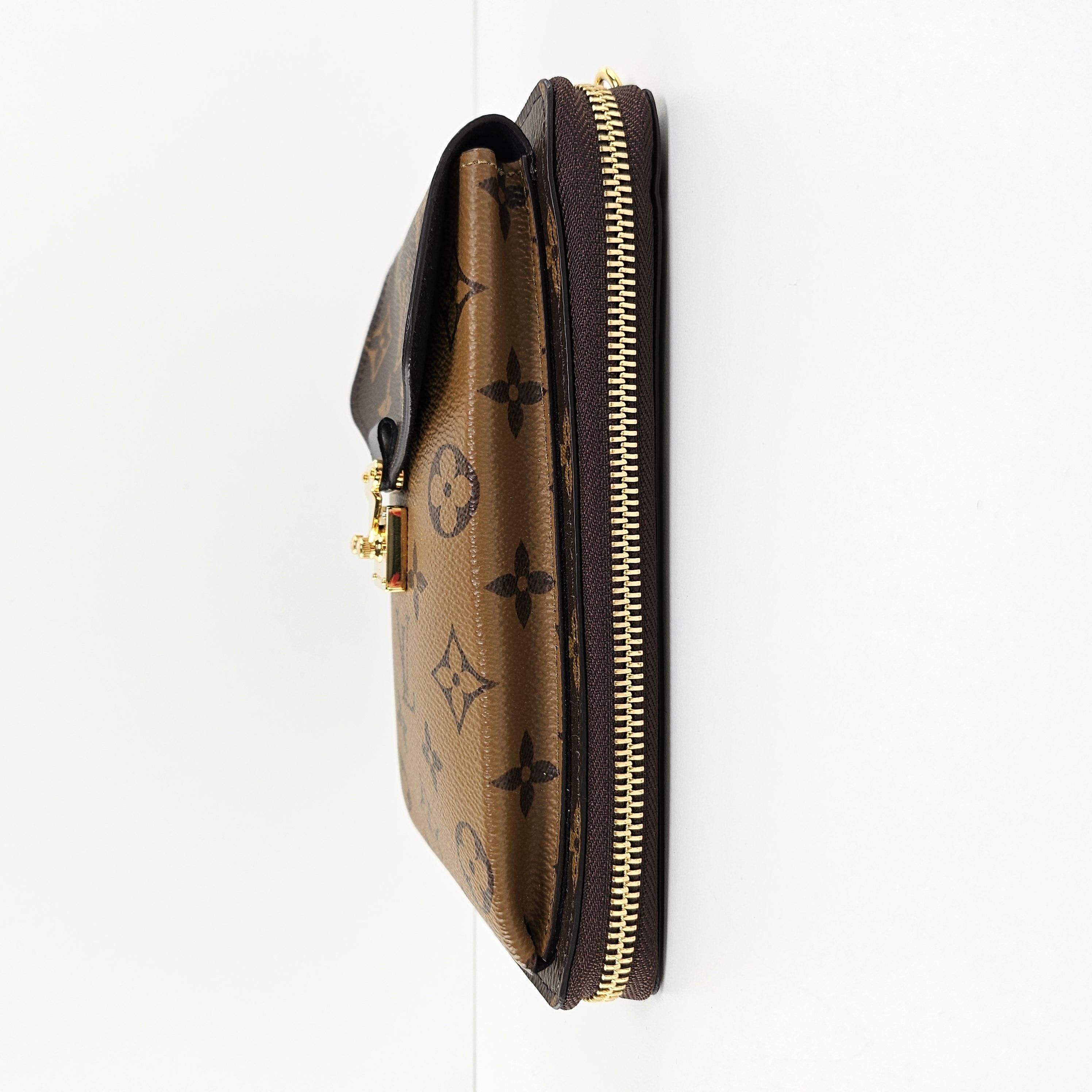 Louis Vuitton Vertical Zippy Metis Chain Wallet Reverse Monogram 1