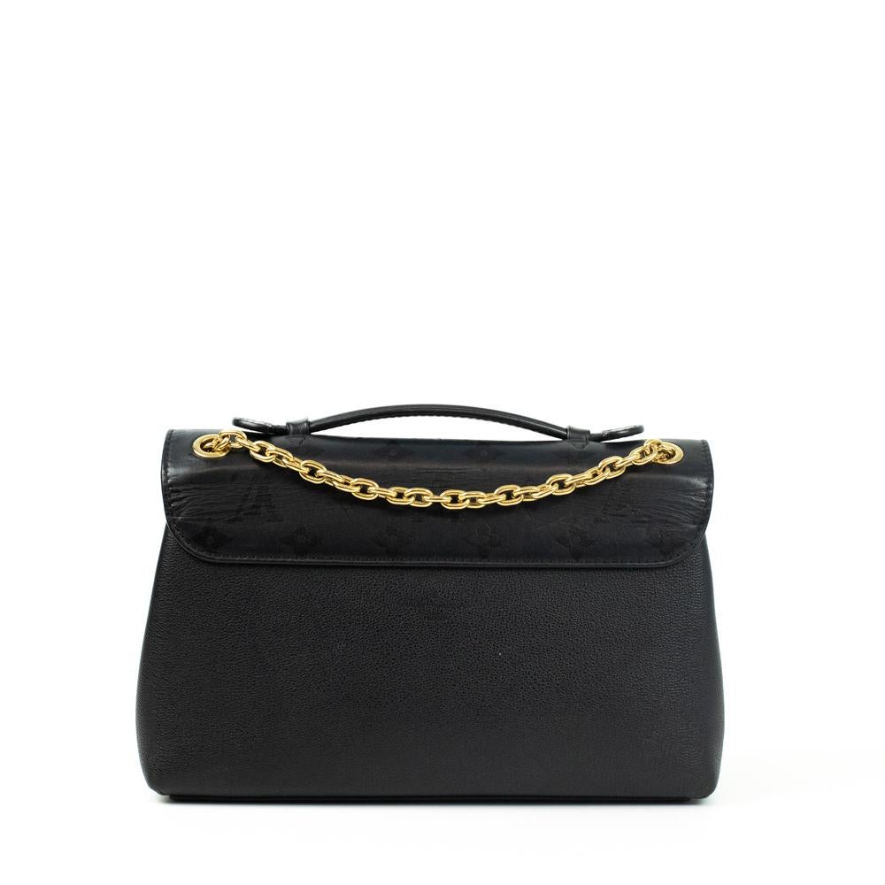 louis vuitton black shoulder bag with gold chain