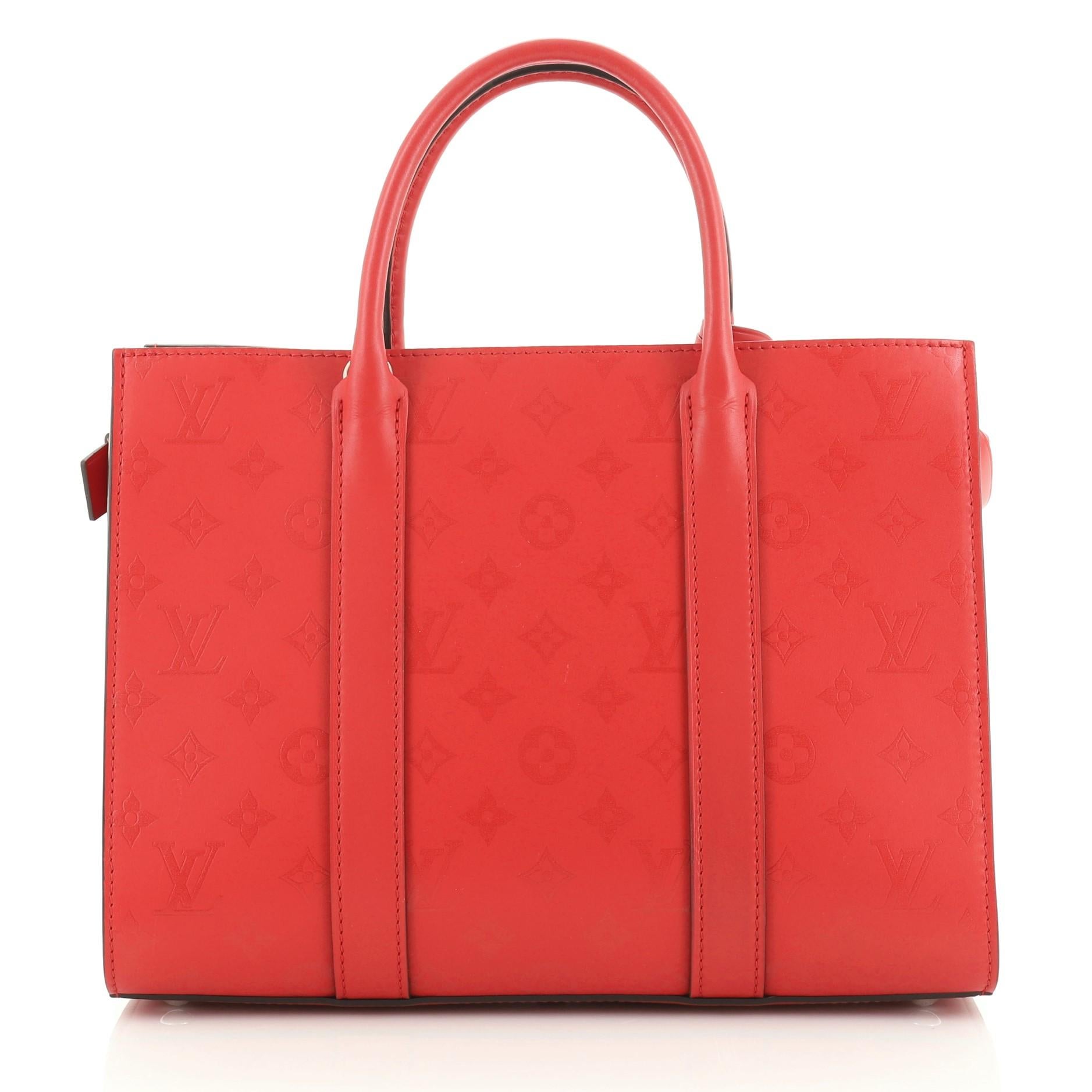 Red  Louis Vuitton Very Tote Monogram Leather MM