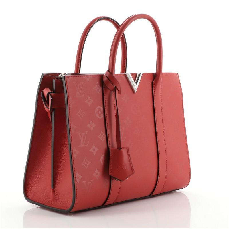 Red Louis Vuitton Very Zipped Tote Monogram Leather