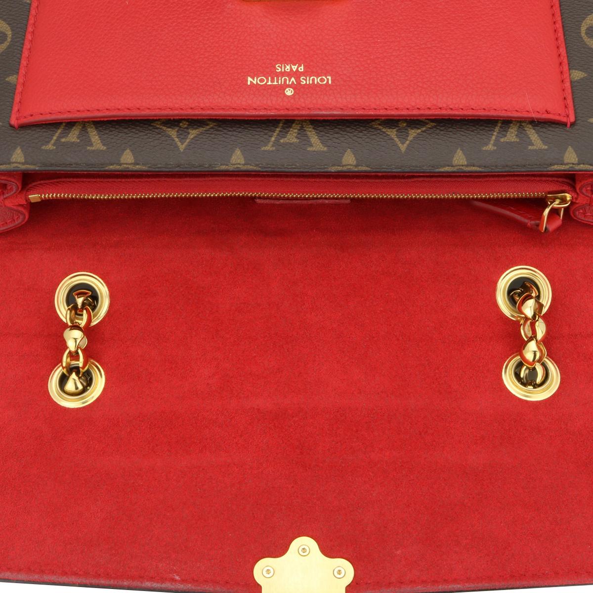 Louis Vuitton Victoire Monogram Bag with Cherry Red Interior 2016 For Sale 9
