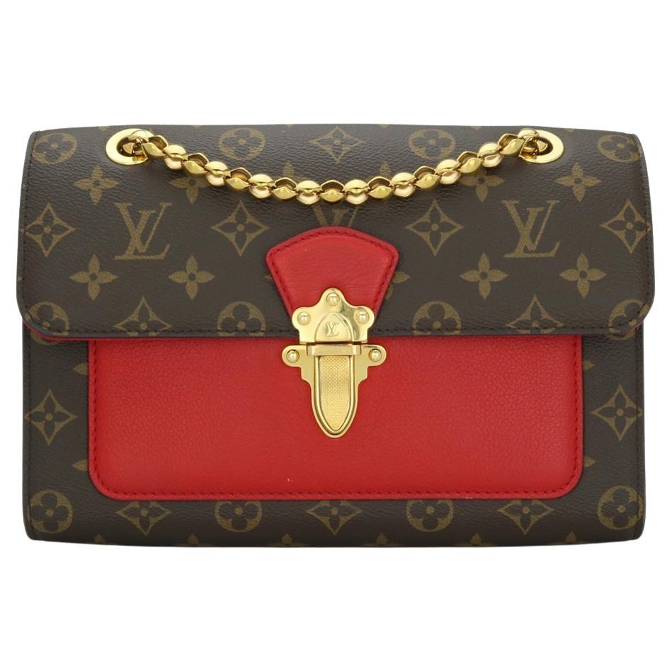 Louis Vuitton Victoire Monogram Bag with Cherry Red Interior 2016 For Sale