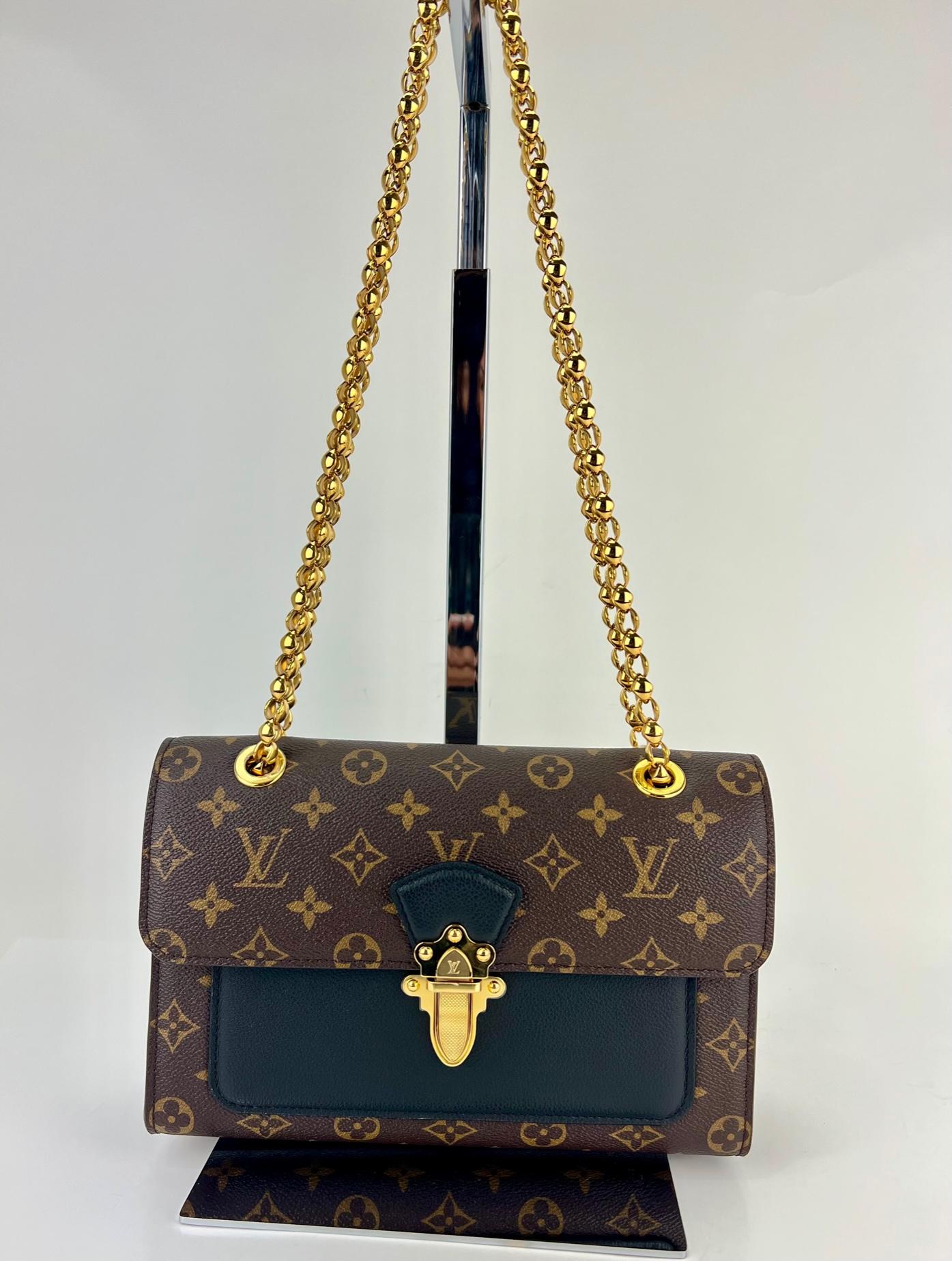 LOUIS VUITTON Victoire  Monogram Black Leather Hand Bag  2