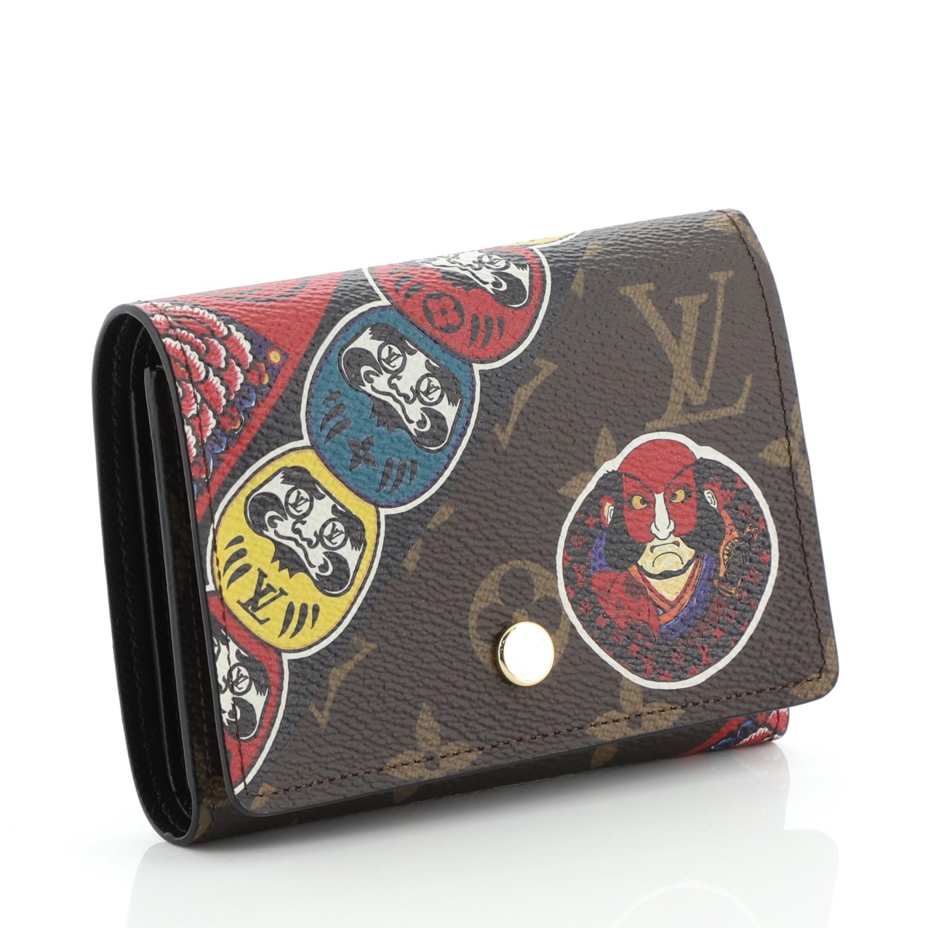 Black Louis Vuitton Victorine Compact Wallet NM Limited Edition Kabuki Monogram Canvas